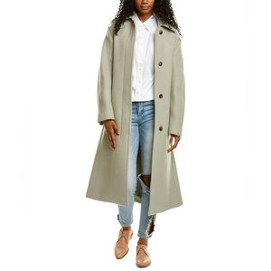 Vince Belted Long Coat in Sage NWT